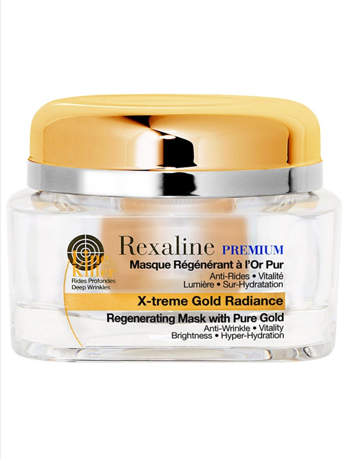 Омолоджувальна маска для обличчя з частинками золота 24K Rexaline Line Killer X-Treme Gold Radiance Mask