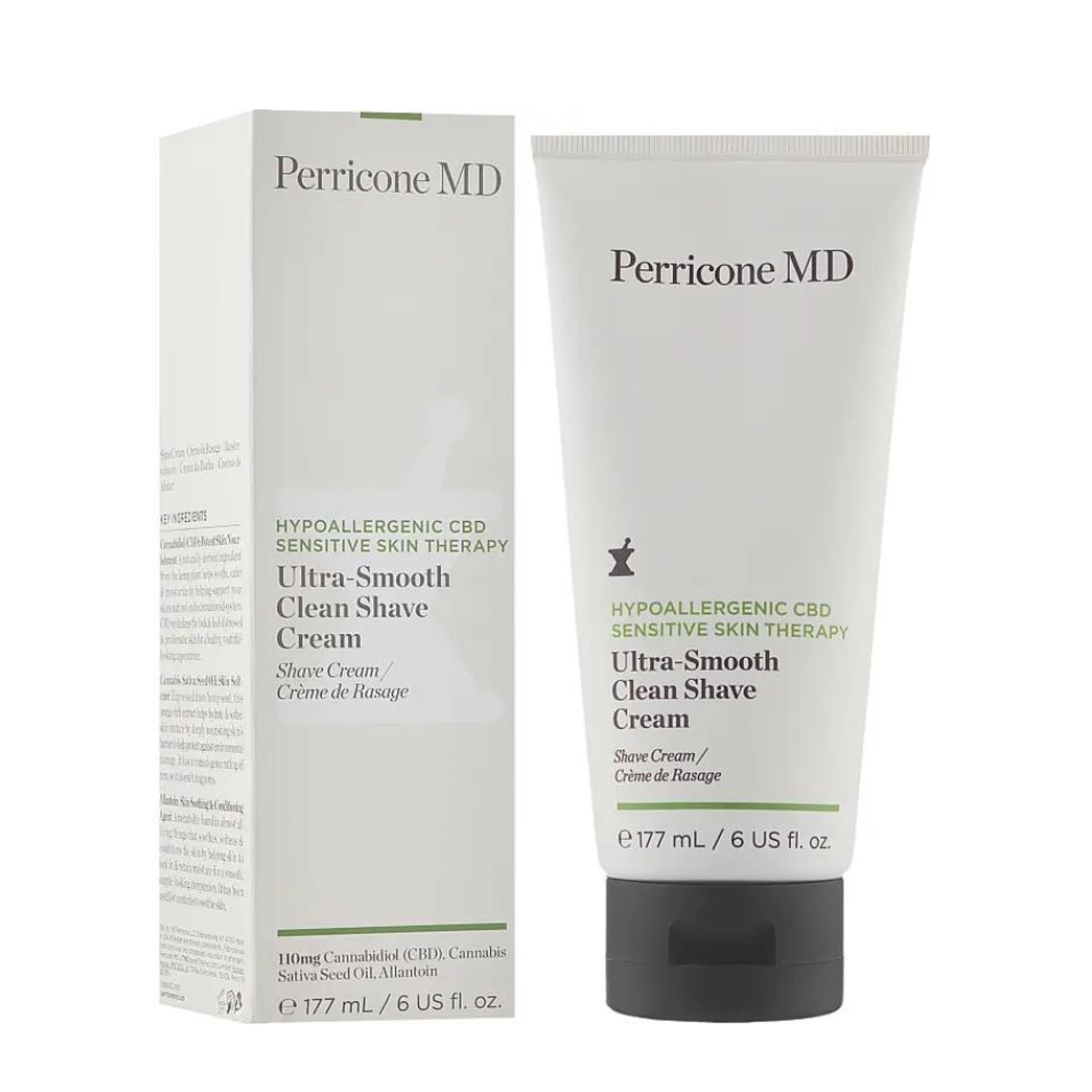 Крем для бритья для чувствительной кожи Perricone MD Hypoallergenic CBD Sensitive Skin Therapy Ultra-Smooth Clean Shave Cream, 177мл