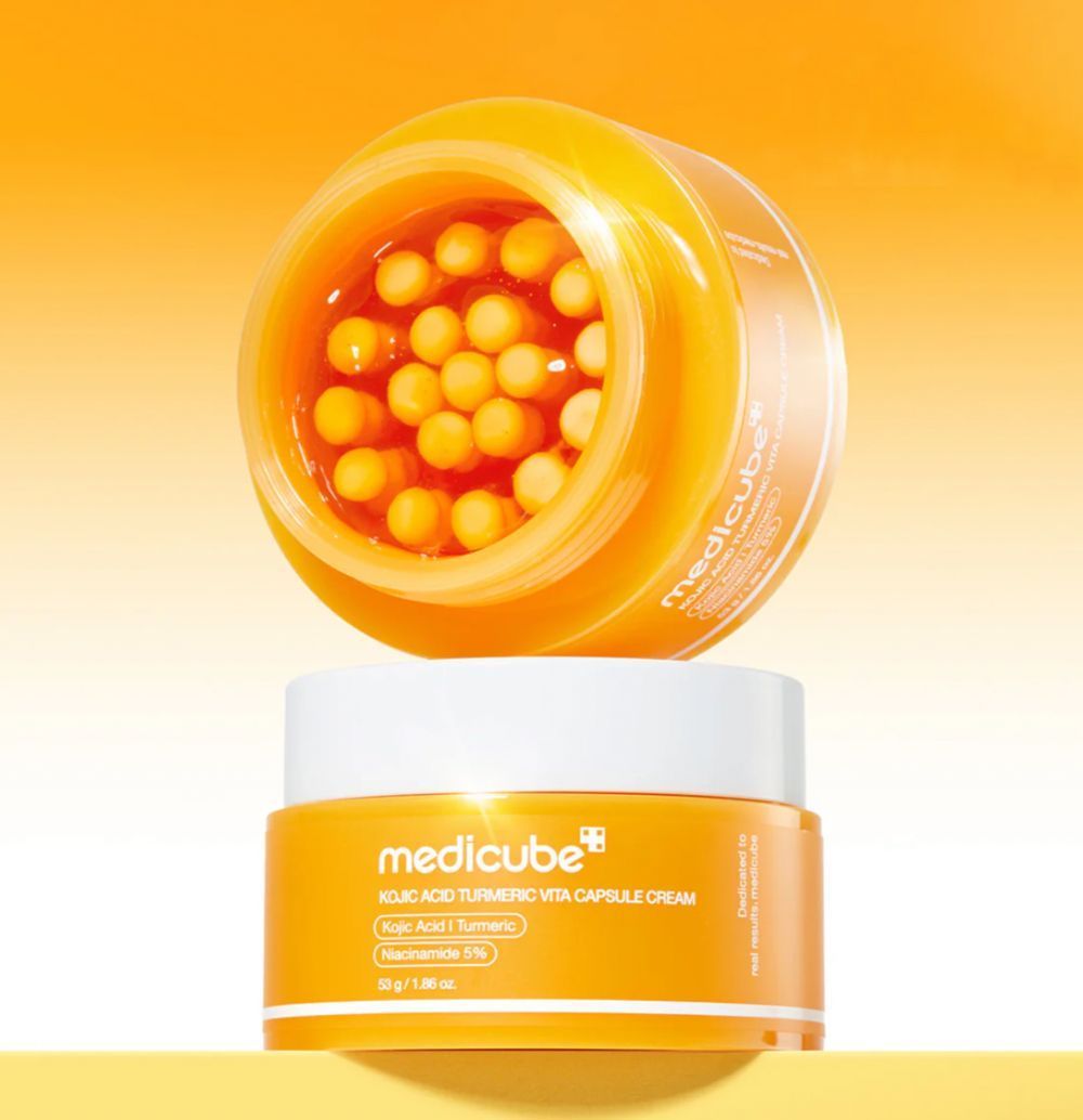 Осветительный капсульный крем с койевой кислотой и куркумой Medicube Kojic Acid Turmeric Vita Capsule Creams, 50мл