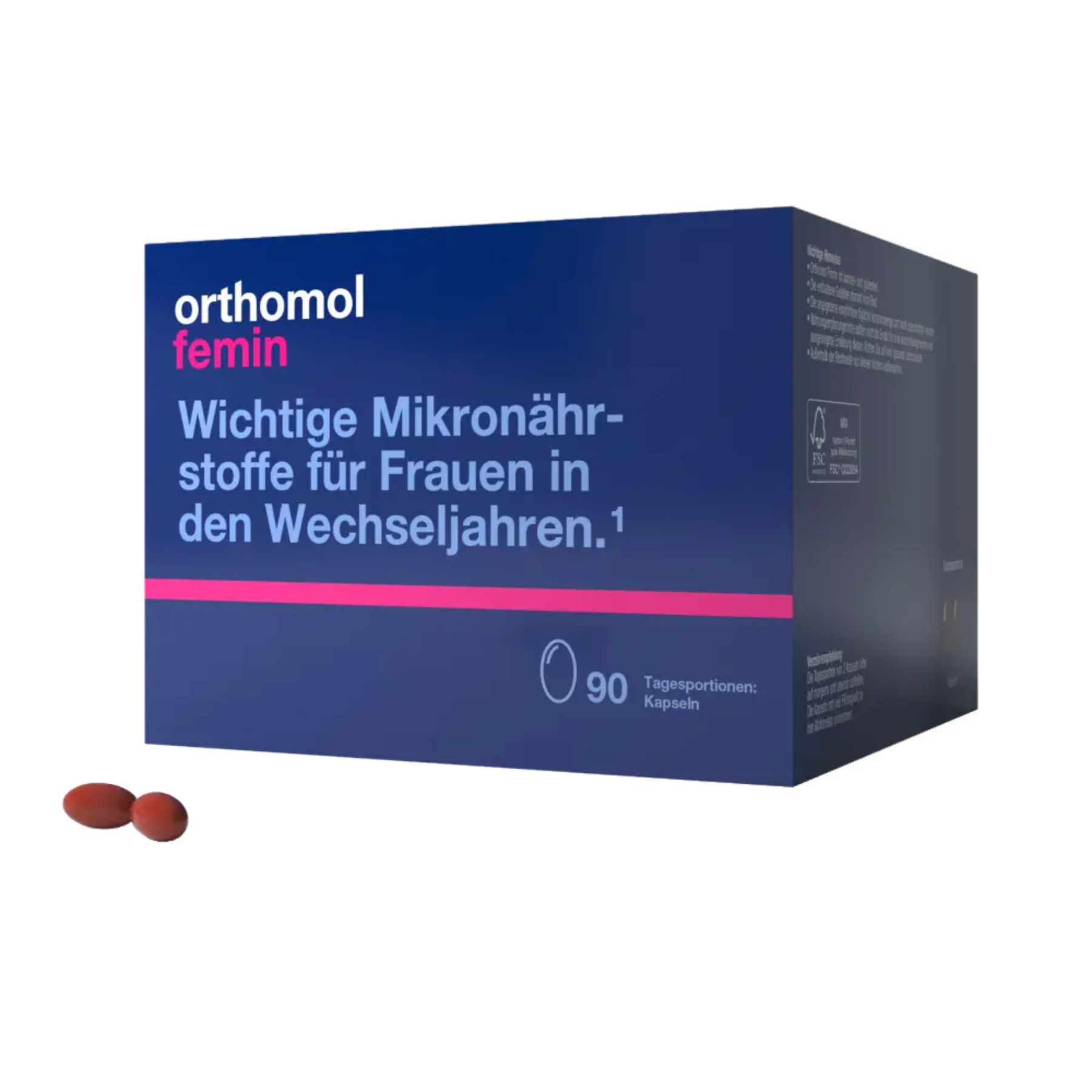 Капсули Orthomol Femin (підтримка організму жінки під час менопаузи), 30 днів