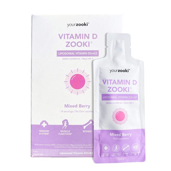 Ліпосомальний вітамін D Zooki (Мікс ягід) Vitamin D Zooki (Mixed Berry), 14х15мл