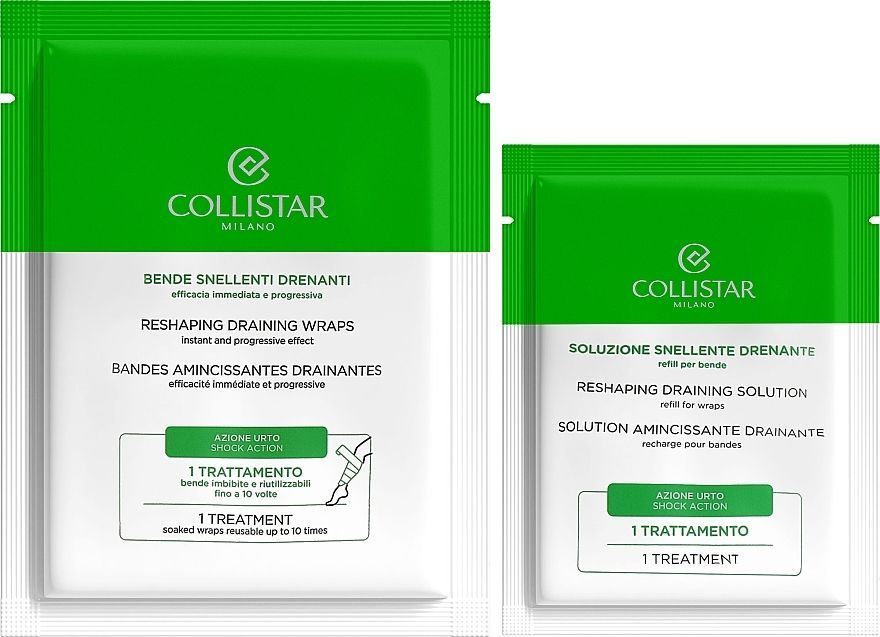 Термоактивний бандаж від целюліту Collistar Slimming Draining Bandages для схуднення, 2х100мл