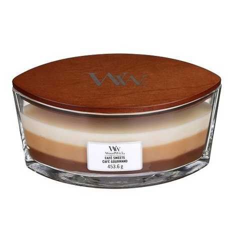 Ароматическая свеча с трехслойным ароматом Woodwick Ellipse Trilogy Cafe Sweets, 453