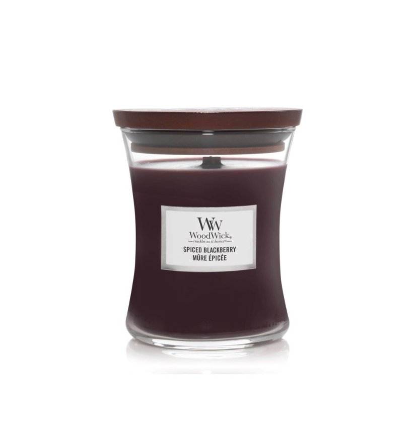 Ароматична свічка з ароматом ожини з корицею Woodwick Ellipse Spiced Blackberry, 85