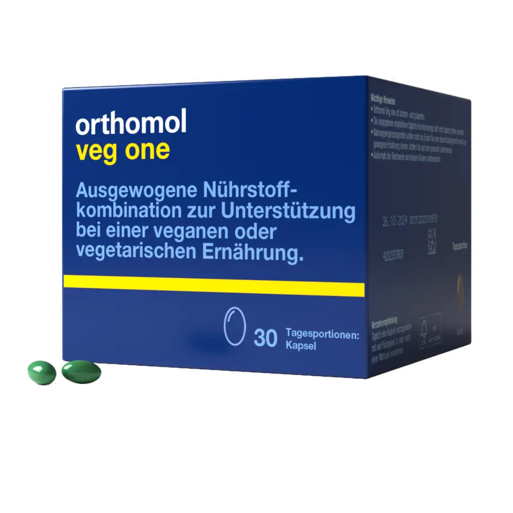 Капсули Orthomol Veg One (для підтримки організму веганів), 30 днів
