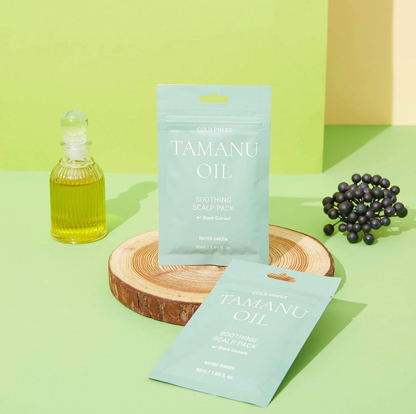Успокаивающая маска для волос и кожи головы с маслом таману Rated Green Cold Press Tamanu Oil Soothing Scalp Pack, 50мл
