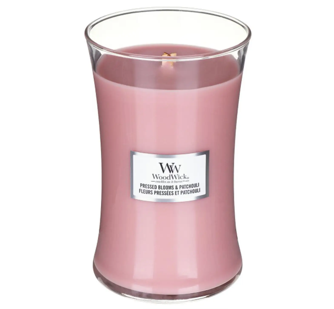 Ароматическая свеча с ароматом цветов Mini Pressed Blooms & Patchouli Woodwick, 609 г