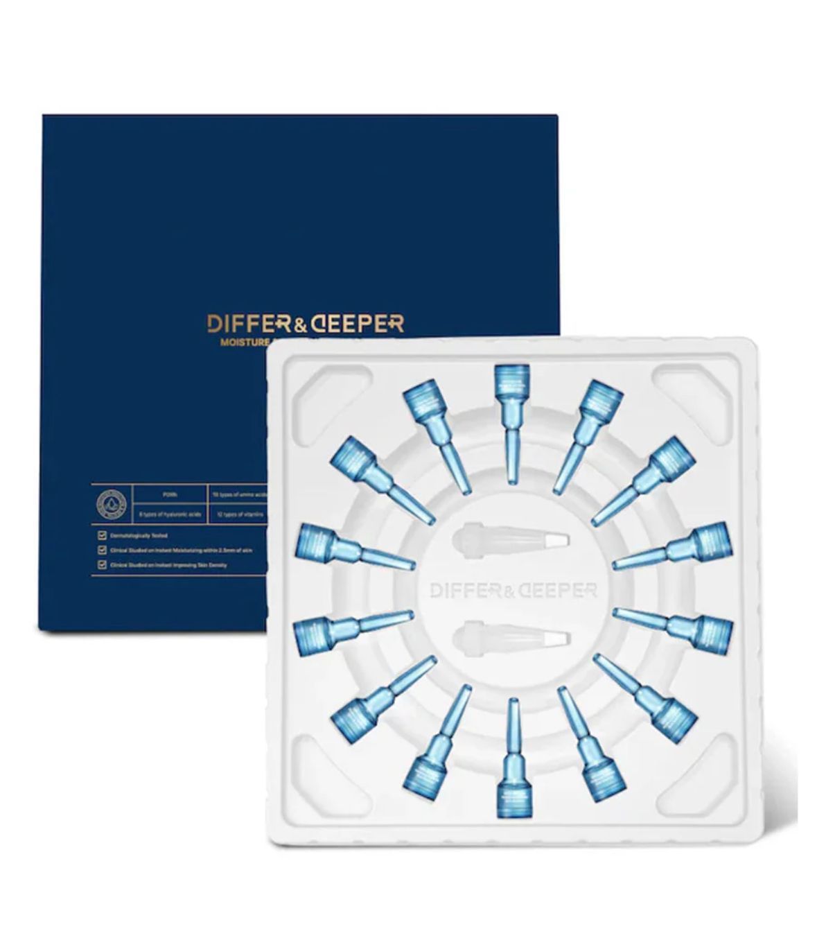 Інтенсивний бустер для зволоження та регенерації шкіри Differ & Deeper Moisture & Revital Skin Booster, 2 мл х 14 ампул