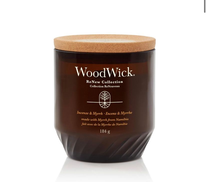 Свічка з прянощами Incense & myrrh RENEW Woodwick, 184г