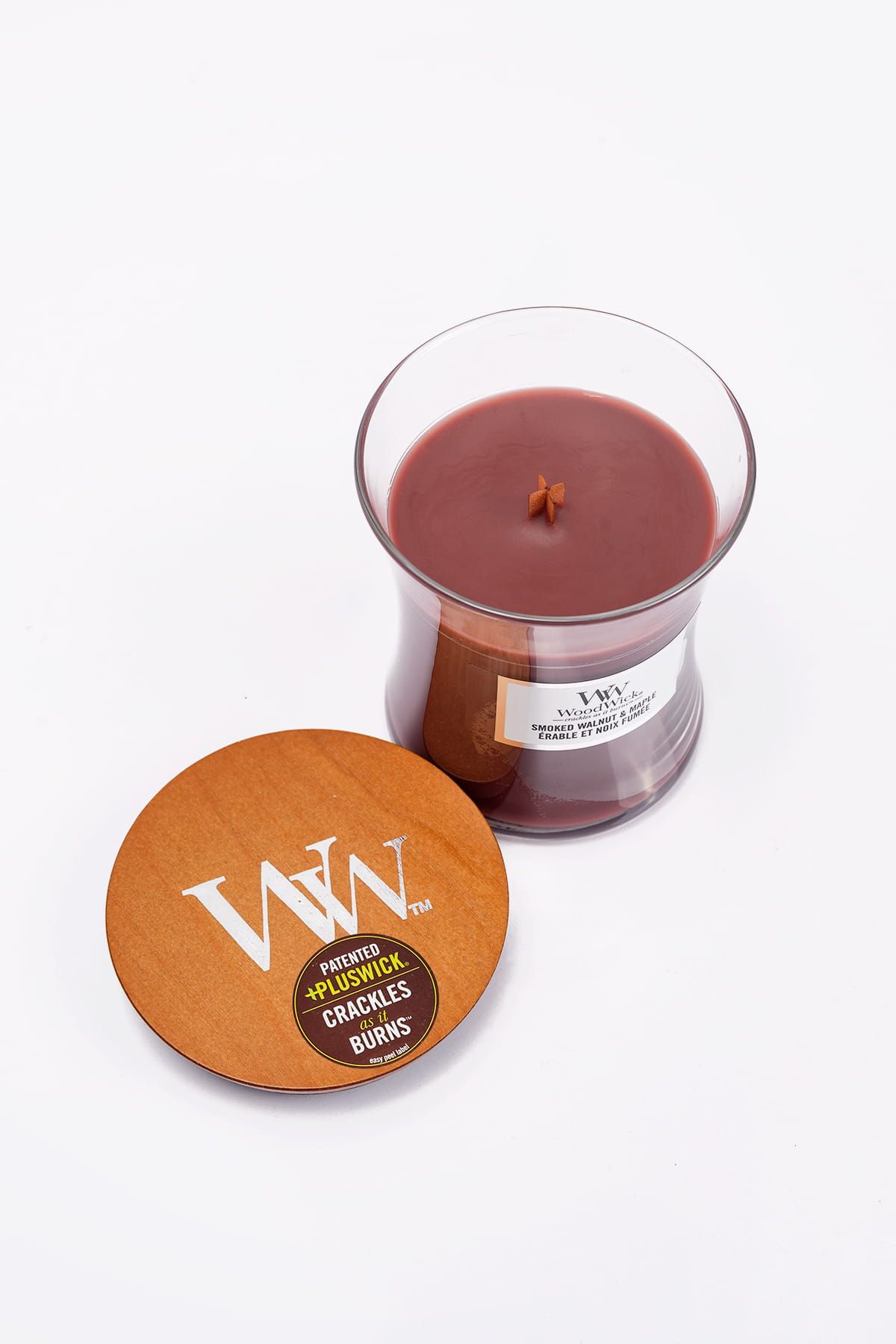 Ароматична свічка з ароматом копченого горіха та клена Smoked Walnut & Maple Woodwick, 275 г