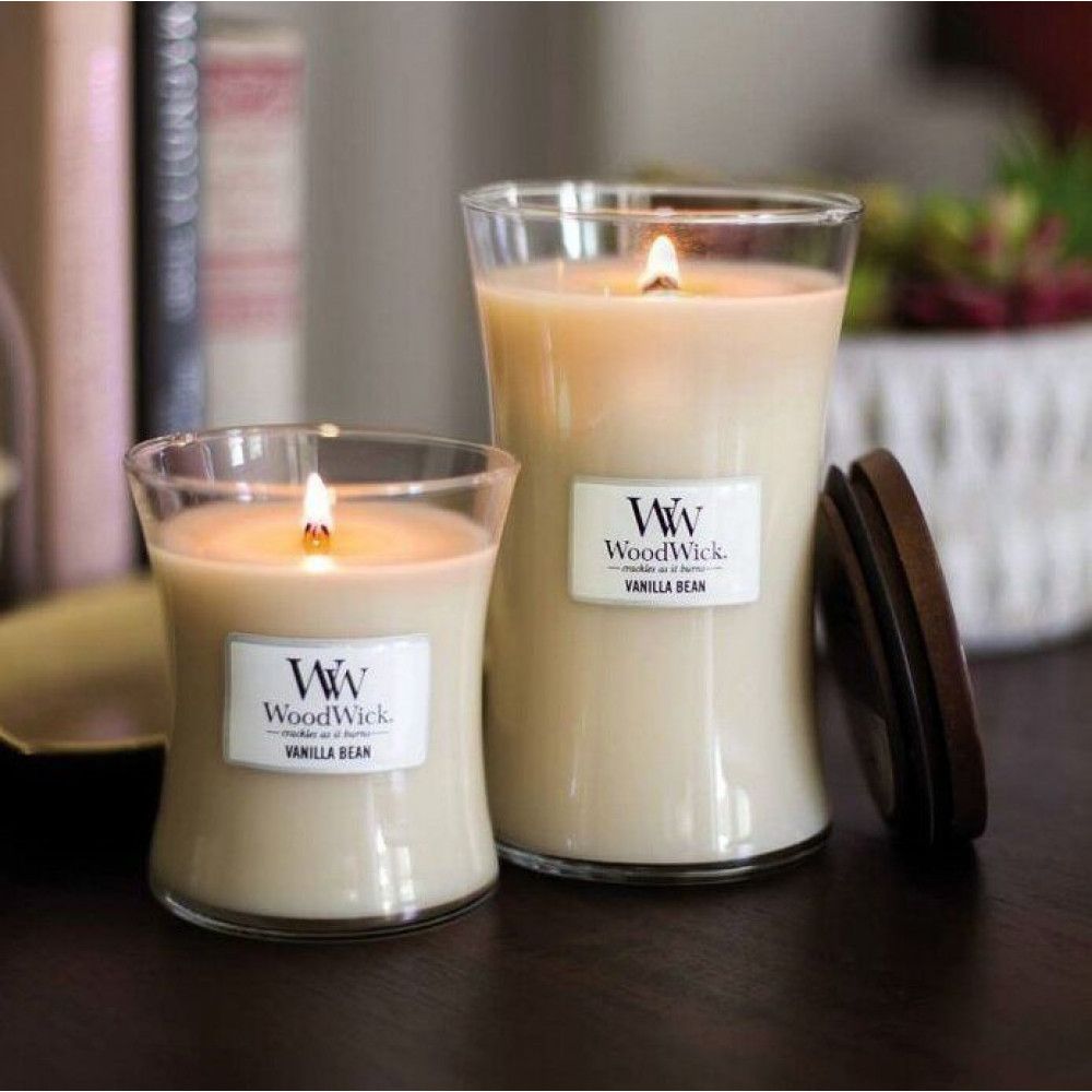 Ароматическая свеча с ароматом чистой ванили Woodwick Vanilla Bean, 85 г