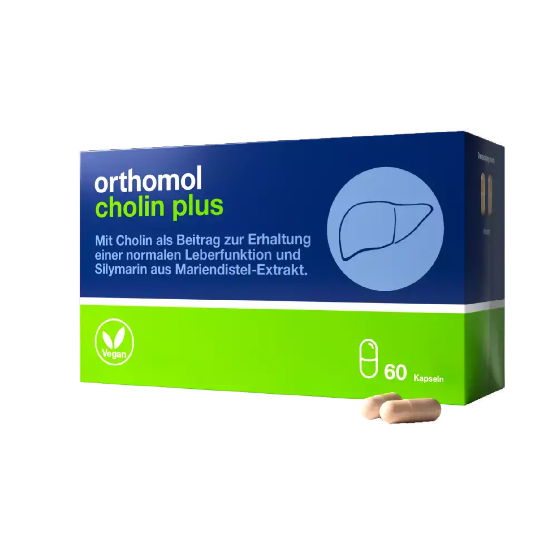 Капсулы Orthomol Cholin Plus (для улучшения работы печени), 30 дней