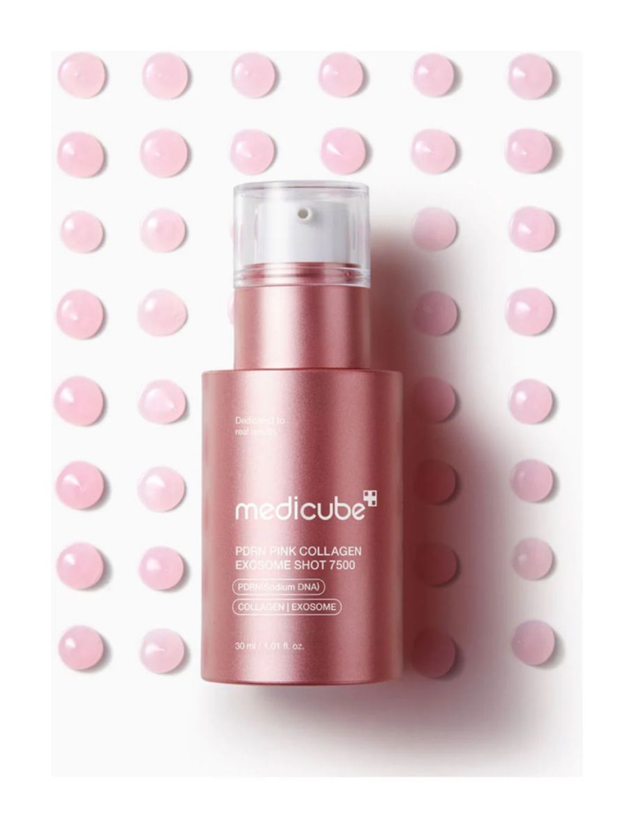 Регенеруюча сироватка з полінуклеотидами, екзосомами та спікулами Medicube PDNR Pink Collagen Exosome Shot 7500, 30мл