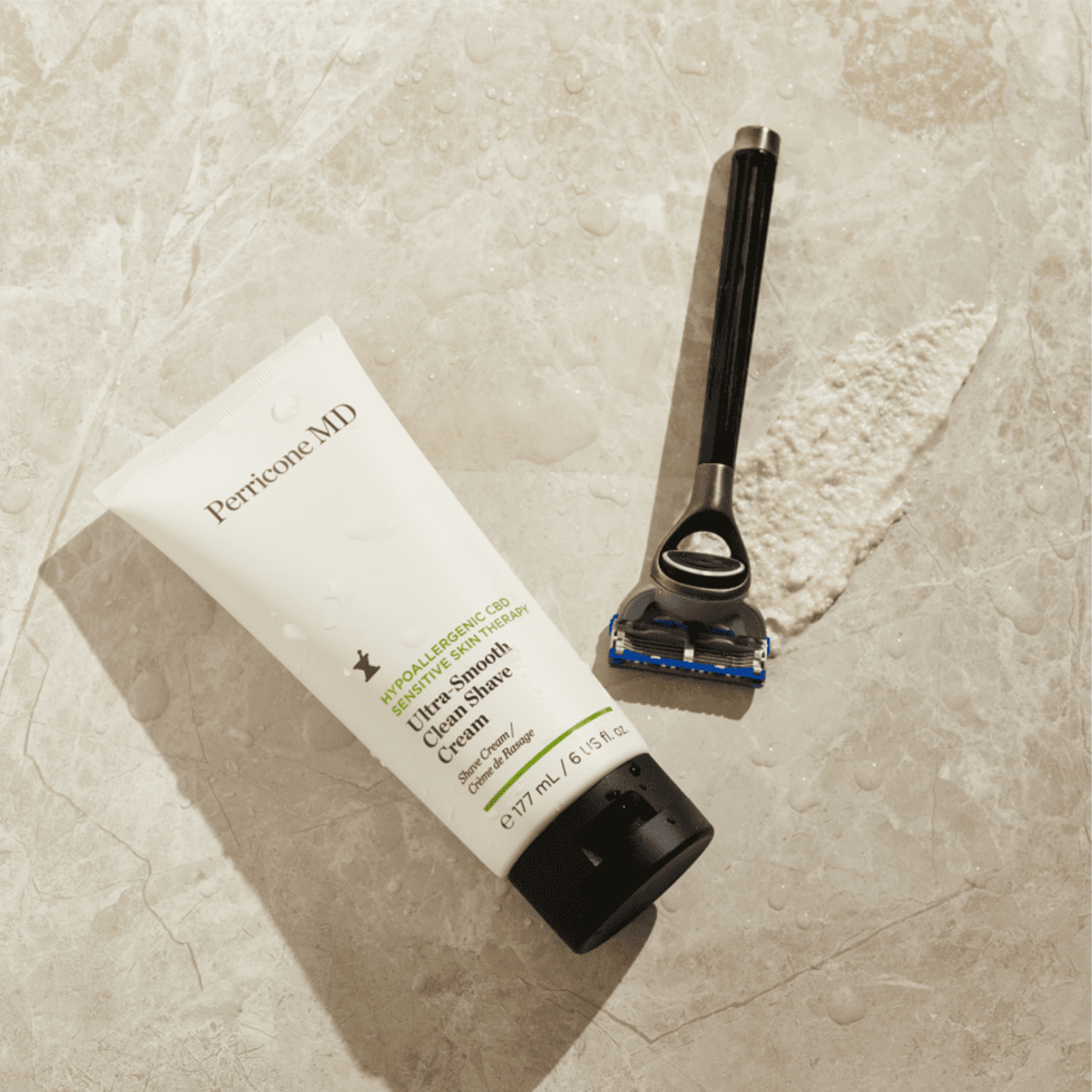 Крем для гоління для чутливої шкіри  Perricone MD Hypoallergenic CBD Sensitive Skin Therapy Ultra-Smooth Clean Shave Cream, 177мл