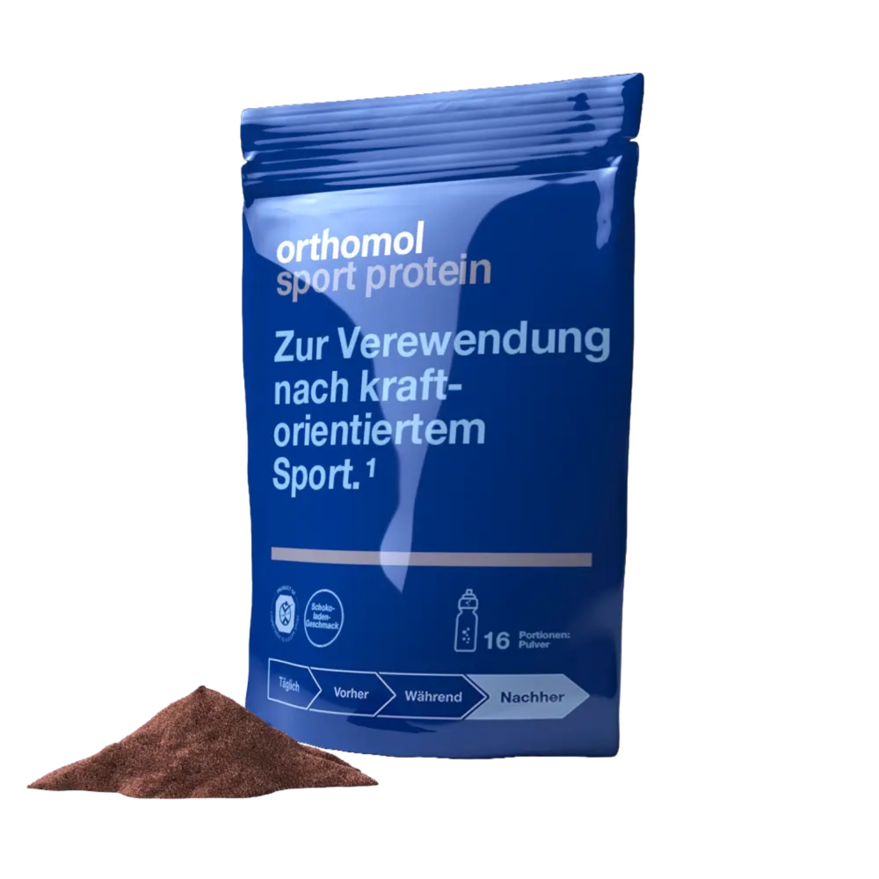 Порошок со вкусом шоколада Orthomol Sport Protein (для наращивания мышечной массы), 16 дней