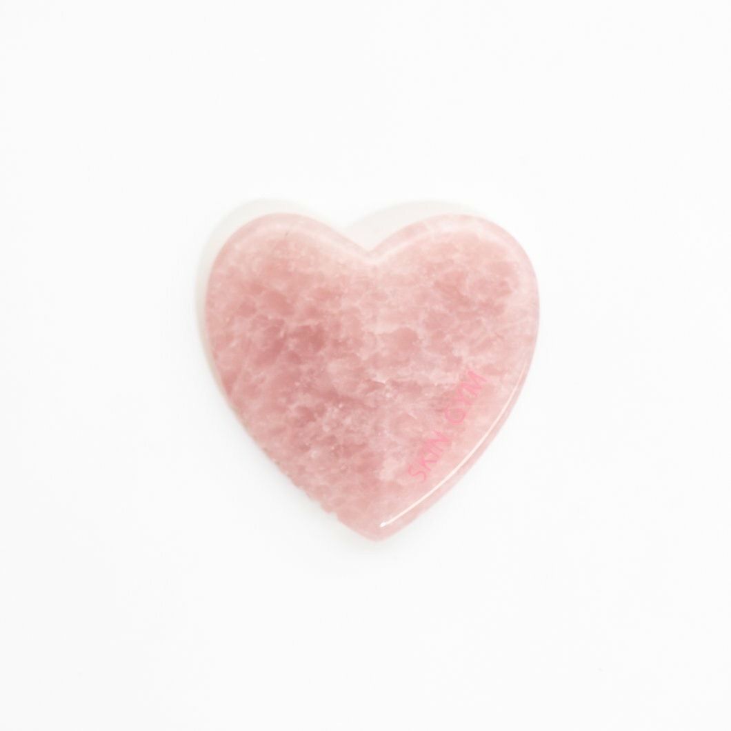 Скребок гуа-ша из розового кварца в форме сердца new Skingym