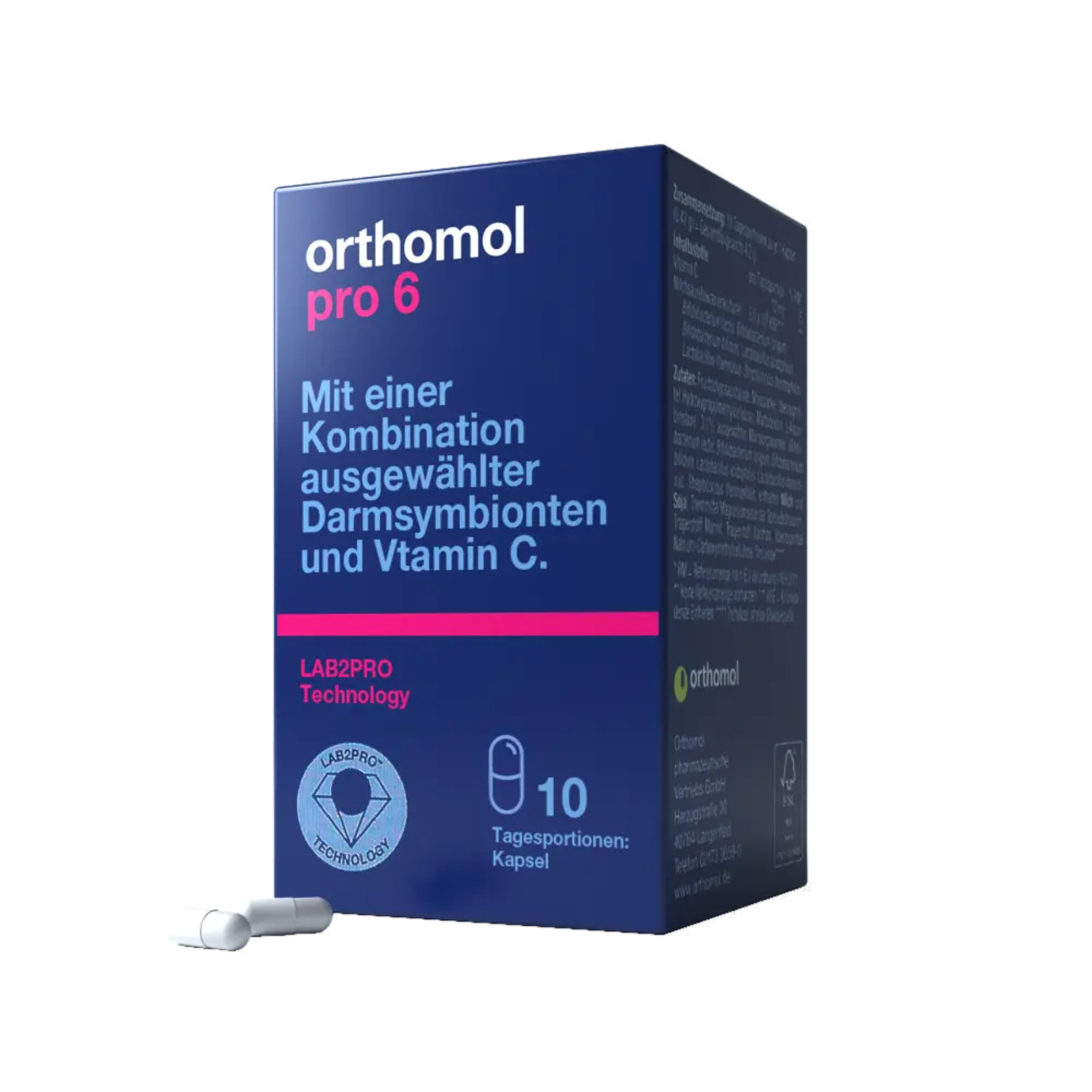 Вітаміни Orthomol Pro 6 (капсули для імунітету та мікрофлори), 10 днів