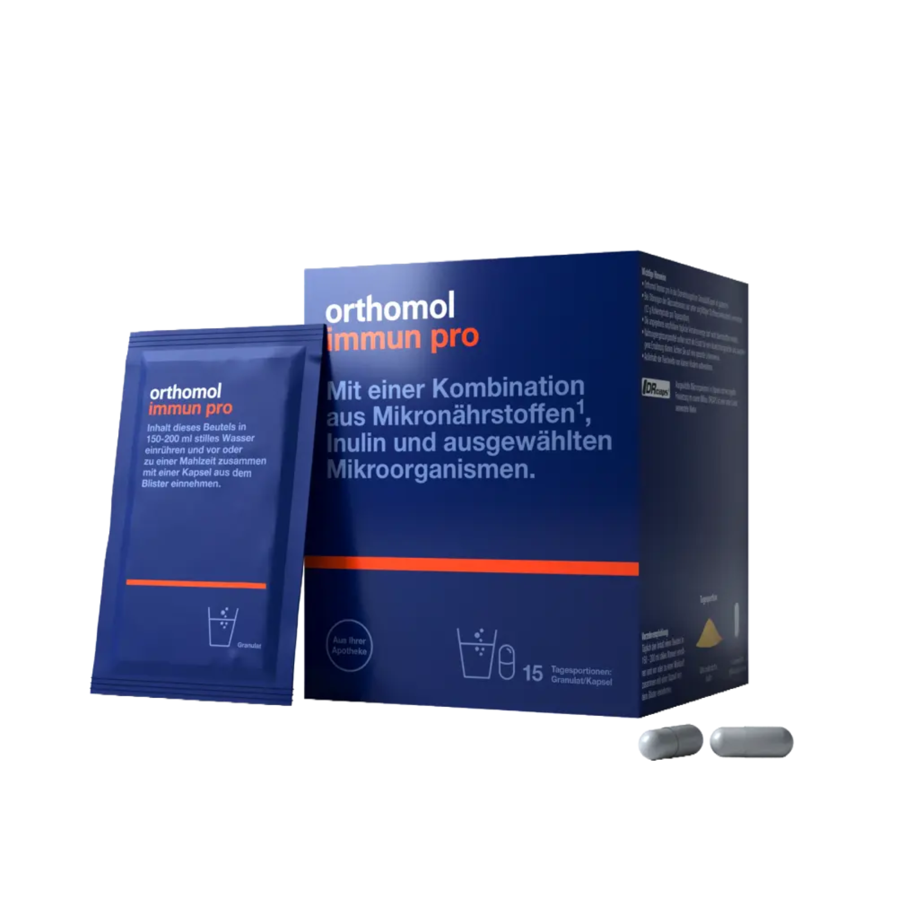 Гранули-капсули Orthomol Immun Pro (для підвищення імунітету), 15 днів