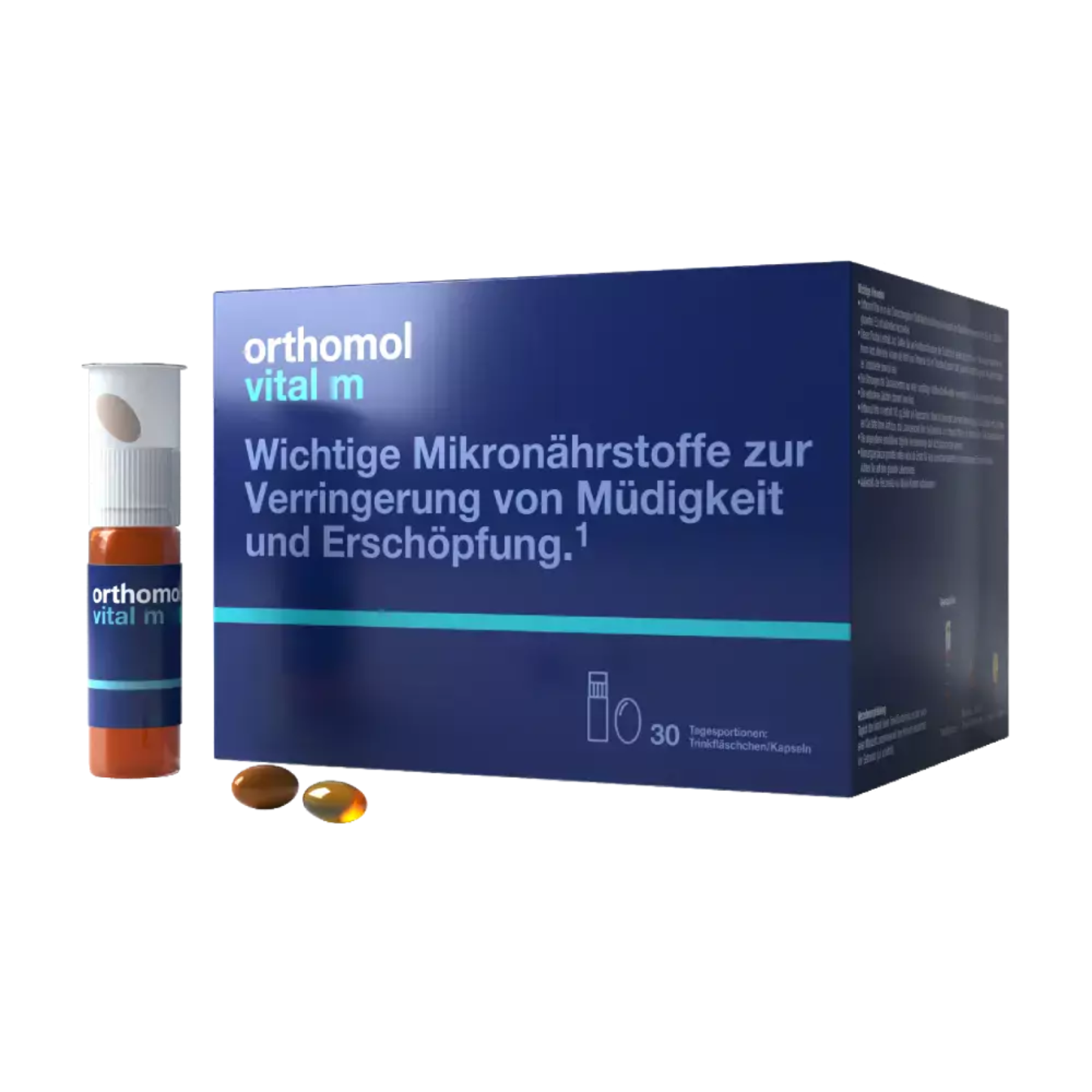 Питна суспензія-капсули Orthomol Vital M (вітаміни від стресу для чоловіків), 7 днів