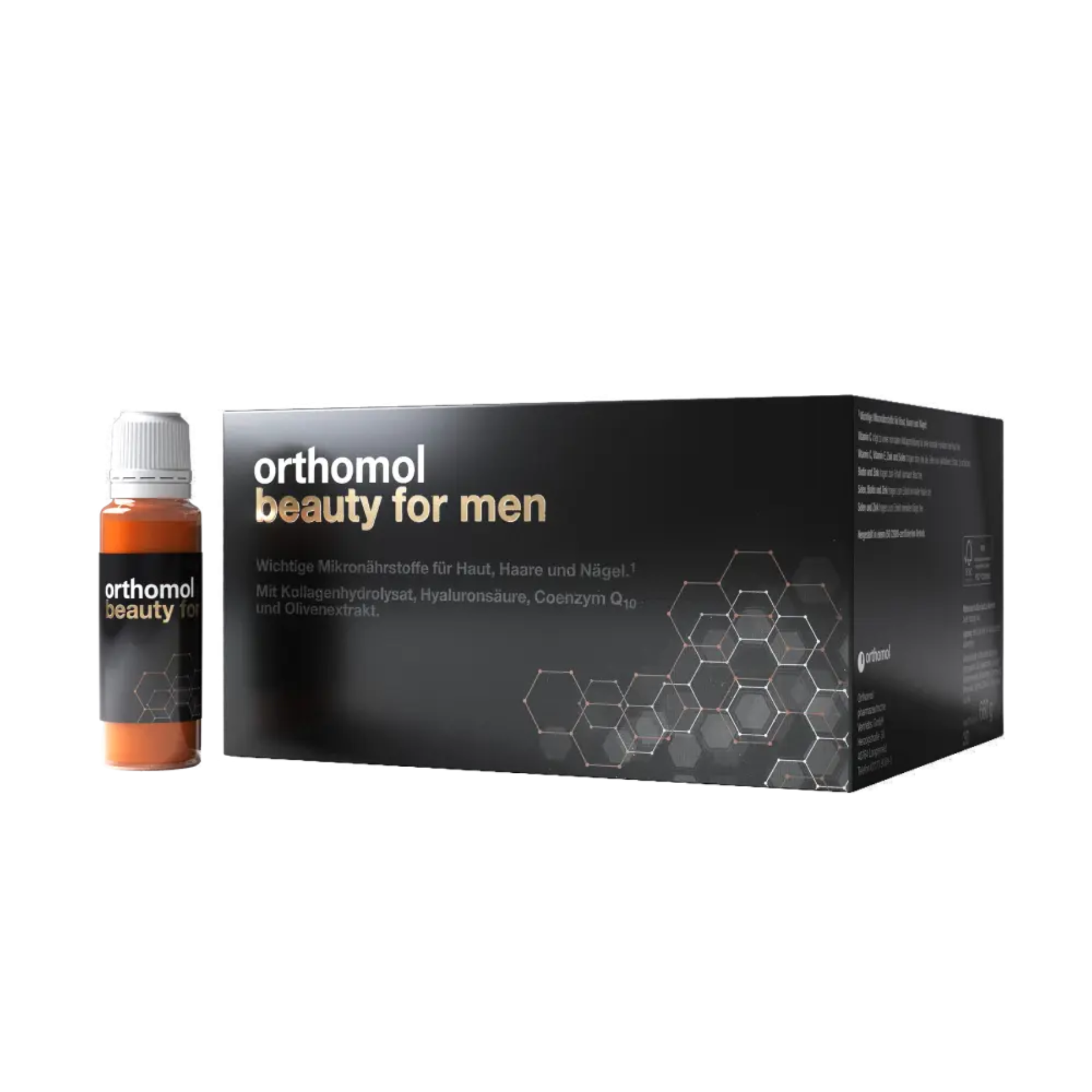 Питьевая бутылочка с суспензией Orthomol Beauty for Men (для улучшения состояния кожи, ногтей и волос), 30 дней